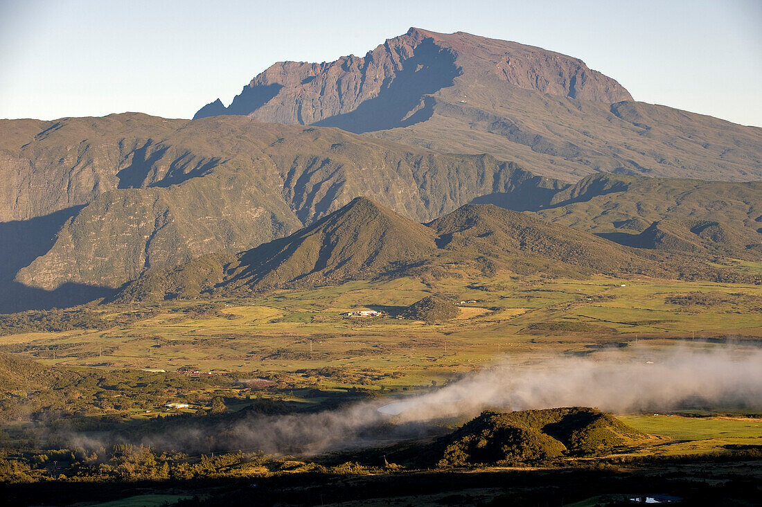 France, Reunion island (French overseas department), Parc National de La Reunion (Reunion National Park), listed as World Heritage by UNESCO, Piton des Neiges beyond the Plaine des Palmistes