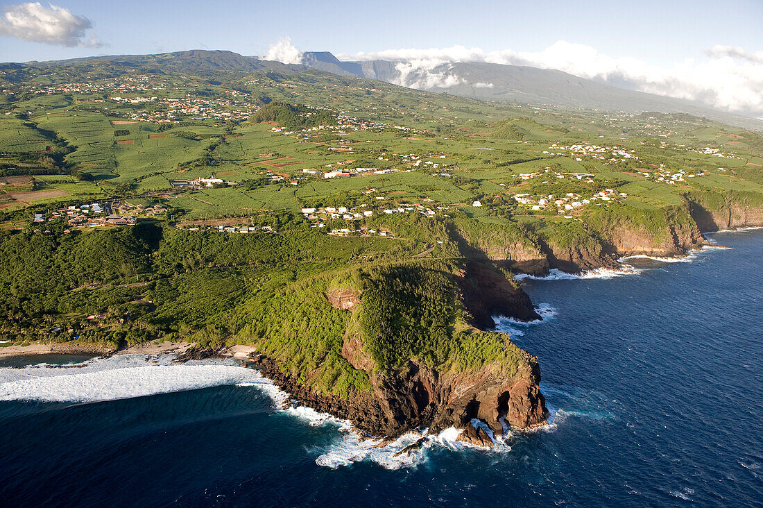 France, Reunion Island, southern coast, Grande Anse (aerial view)