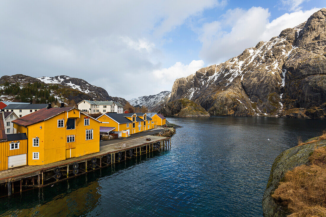 Fischerdorf Nusfjord, Flakstadoya, Lofoten, Norwegen, Skandinavien, Europa