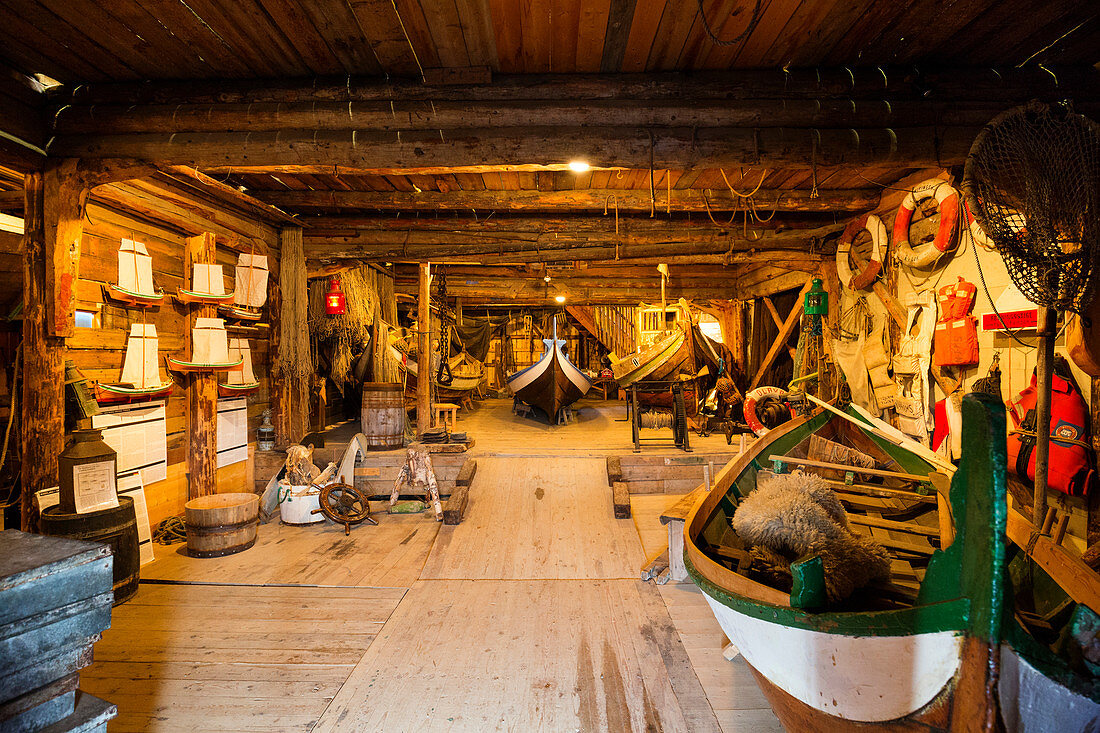 museum in fishing village A, Moskensoya, Lofoten Islands, Norway, Europe