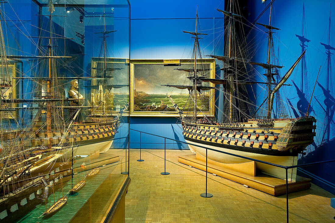 France, Paris, Musee de la Marine (Maritime Museum) in Palais de Chaillot, models room