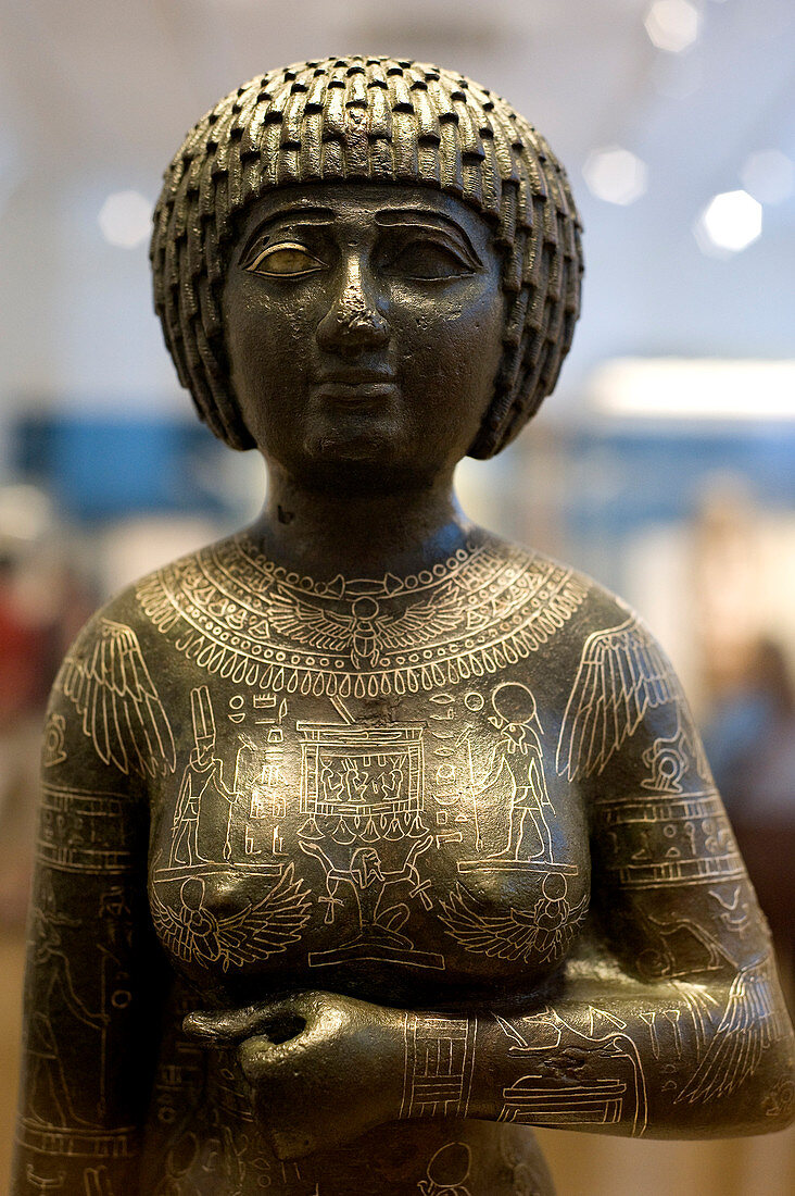 Greece, Athens, National Archaeological Museum, Hall of Egyptian antiquities, Princess Takushit around 670 BC
