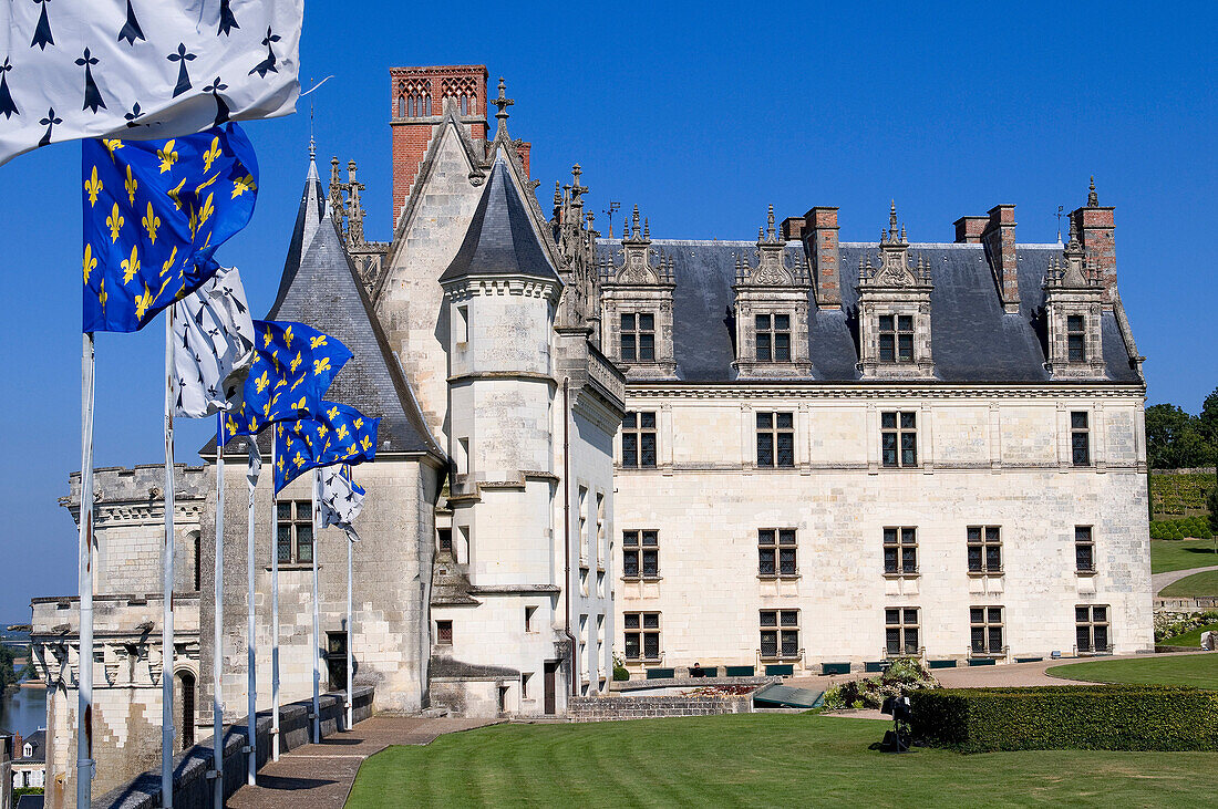 France, Indre et Loire, Loire Valley, listed as World Heritage by UNESCO, the castle of Amboise