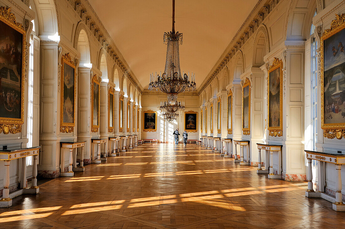 France, Yvelines, Chateau de Versailles, listed as World Heritage by UNESCO, the Grand Trianon, gallery exhibits 21 paintings of the Versailles Grove by Cotelle