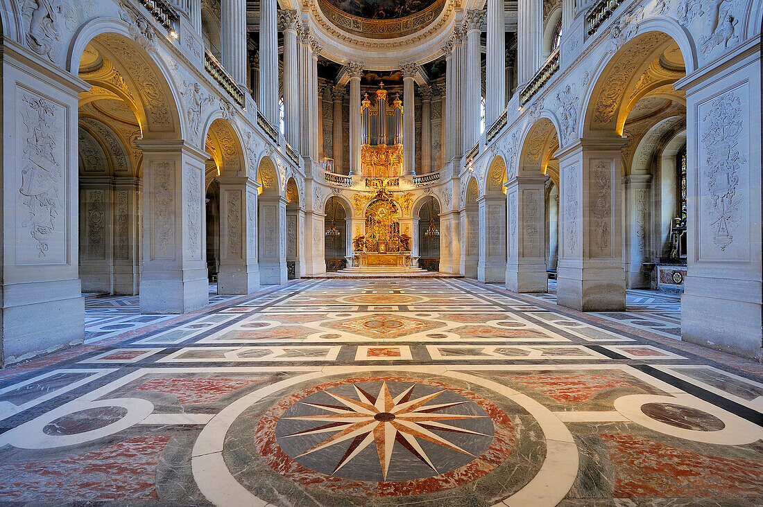 France, Yvelines, Chateau de Versailles, listed as World Heritage by UNESCO, the Royal Chapel, still used for concerts
