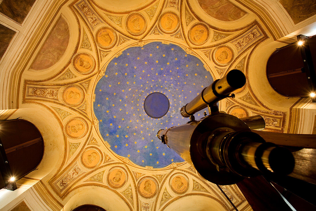 Italy, Venetia, Padua, la Specola museum, astronomical observatory of Padua, the vault of the Figures room with astronomical observatory