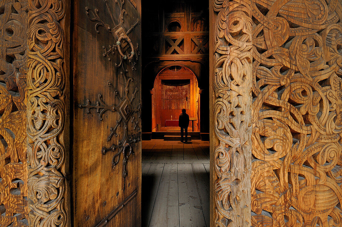 Norway, Oslo, Bygdoy Peninsula, Norsk Folkemuseum (Norwegian Folk Museum), Gol stave wooden church