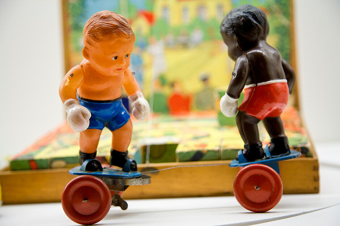 France, Paris, Musee National du Sport, boxer figurines