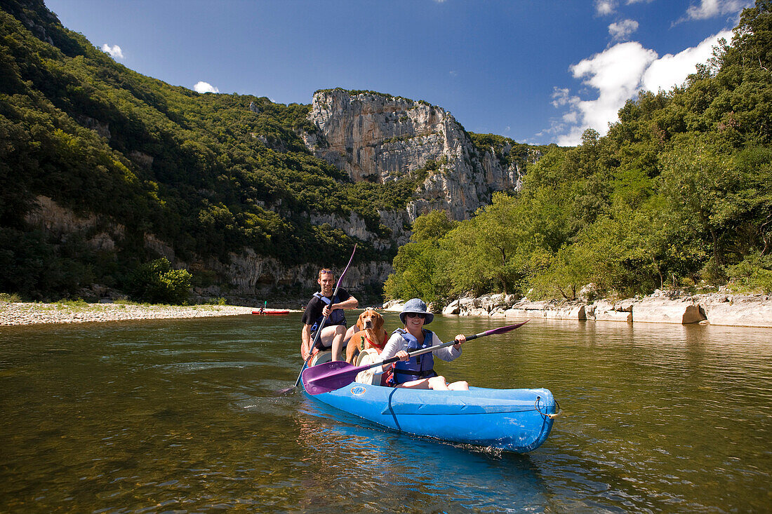 France, Ardeche, canoeing on the Ardeche River