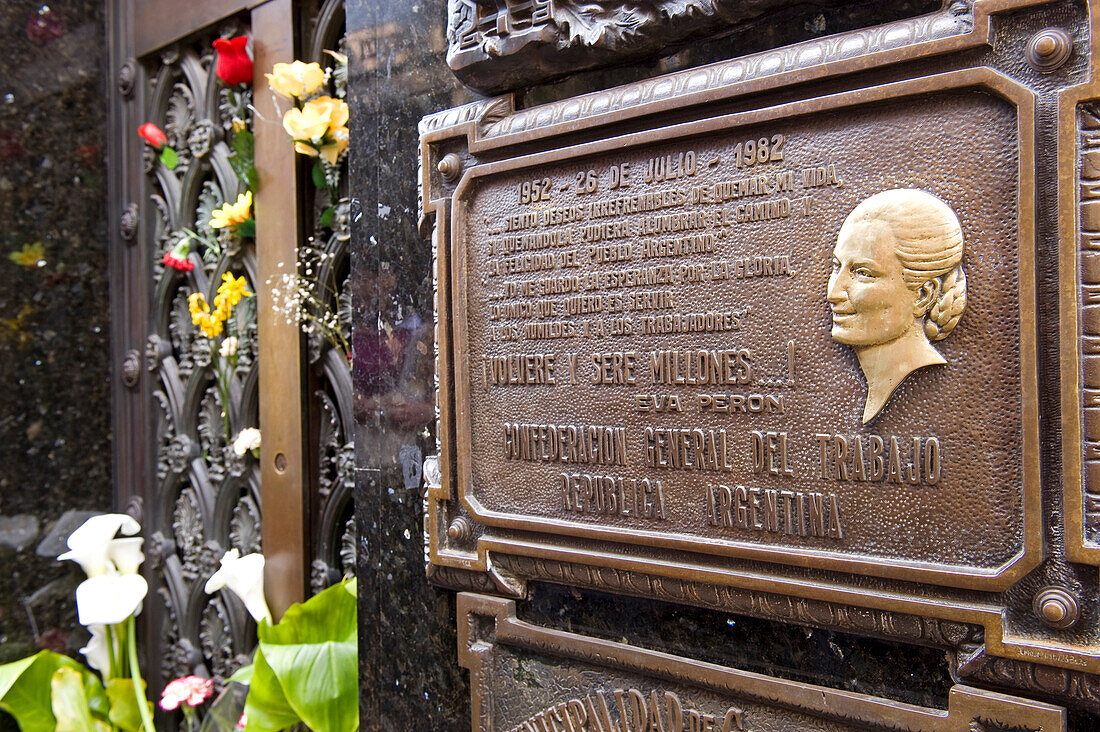Argentina, Buenos Aires, La Recoleta Graveyard, Eva Peron's Tomb