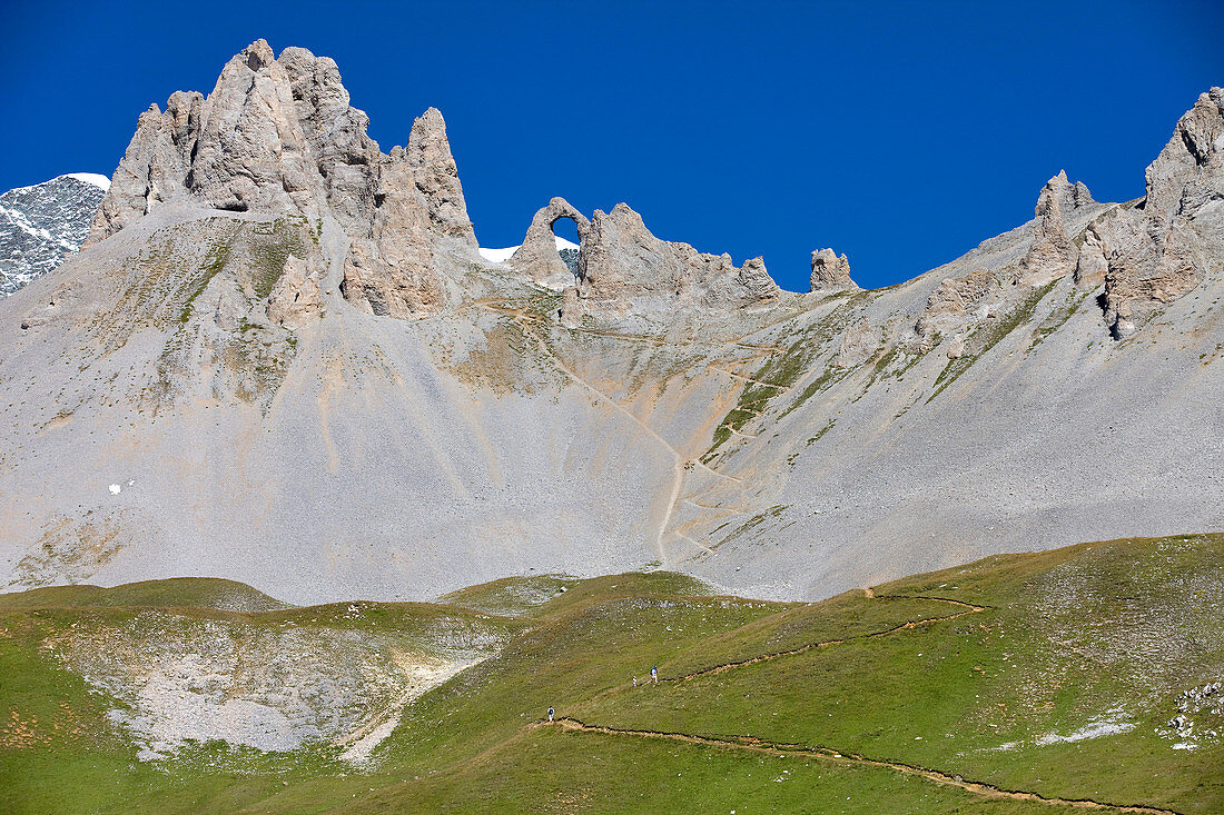 France, Tignes, Vanoise Massif, L'Aiguille Percee (2748m)