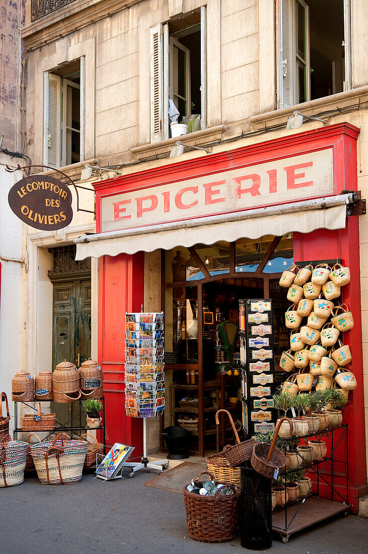 France, Bouches du Rhone, Aix en Provence, the Place de l'Hotel de Ville, shop facade