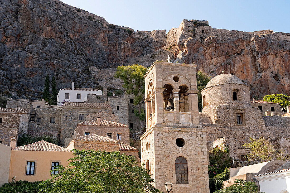 Greece, Peloponnese Region, the fortified medieval city of Monemvasia