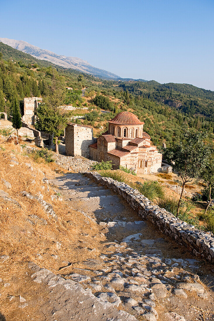 Greece, Peloponnese Region, Mystras, site listed as World Heritage by UNESCO, St Theodores Church