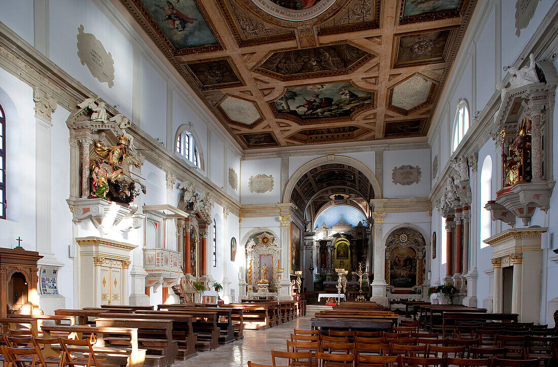 Slovenia, Gulf of Trieste, Adriatic Coast, Primorska Region, Piran seaside resort, Saint Georges Church