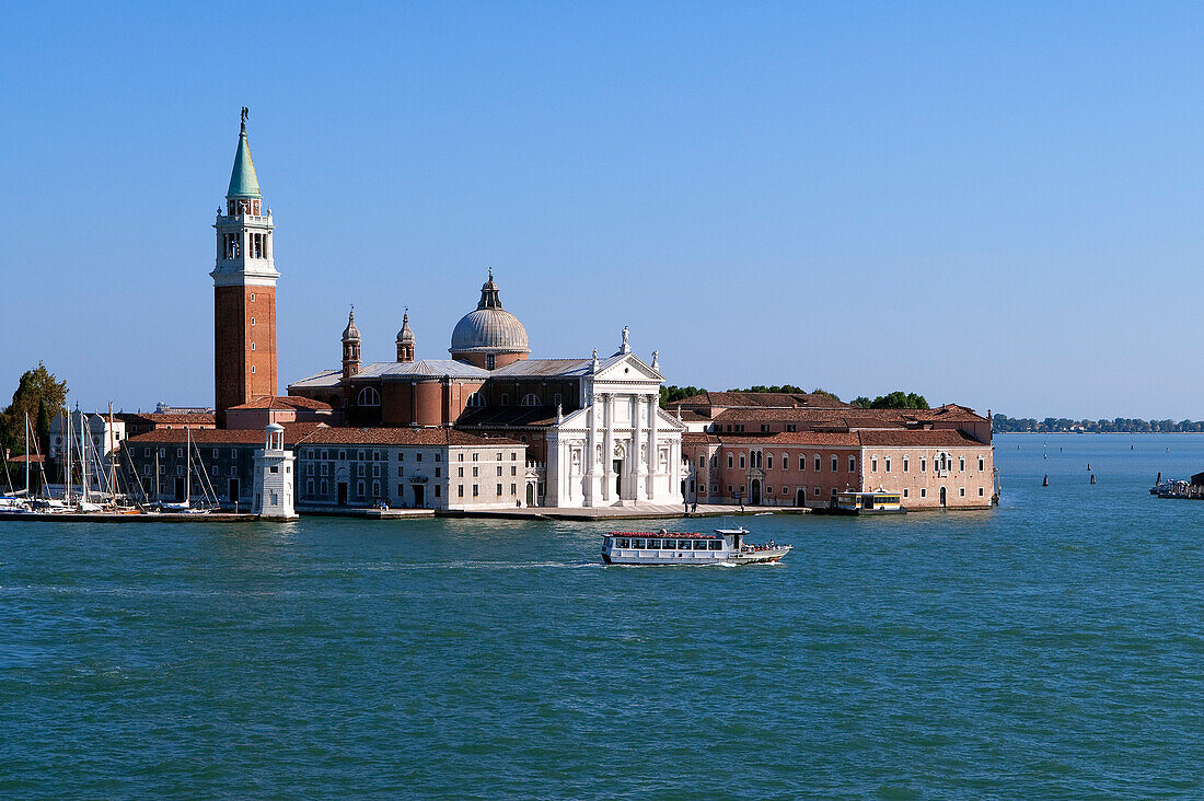 Italia, Venezia, Venice, listed as World Heritage by UNESCO, island of San Giorgio Maggiore seen from the windows of Palazzo Ducal (Doge's Palace)