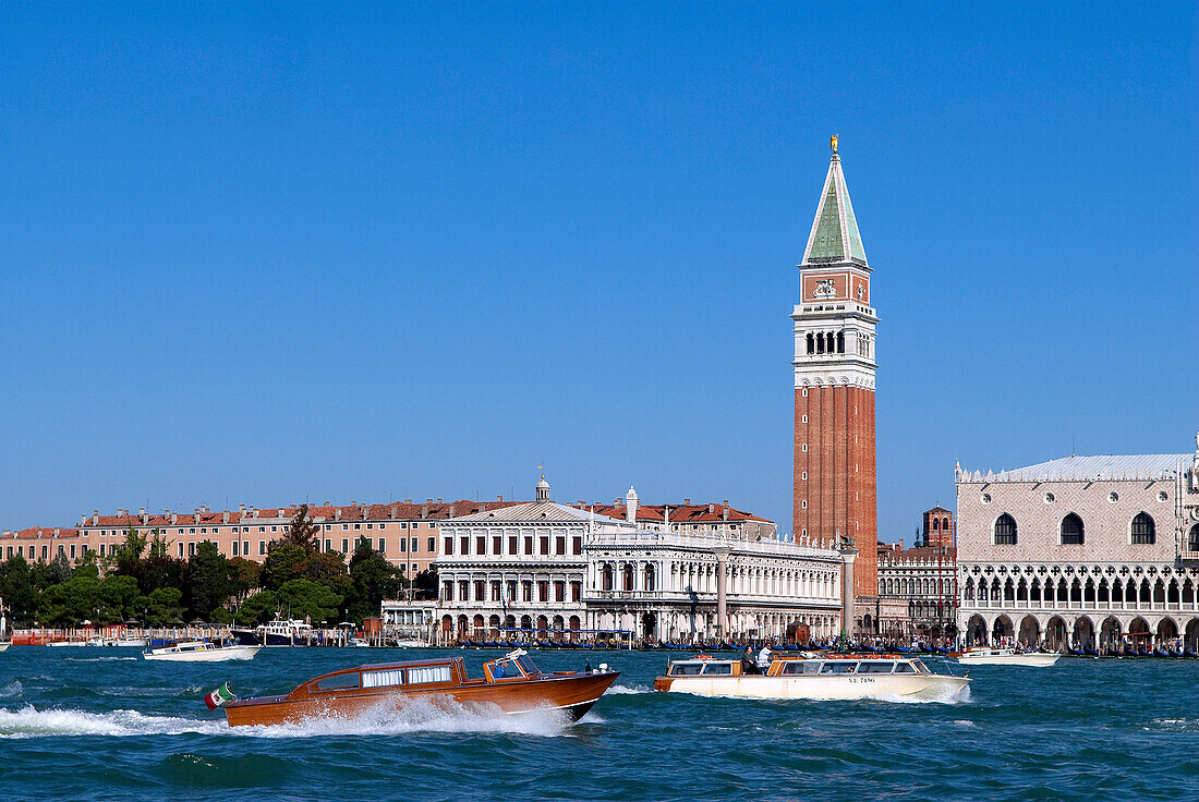 Italy, Venezia, Venice, listed as World Heritage by UNESCO, San Marco district and piazza San Marco (St Mark's Square) seen from the Grand Bassin