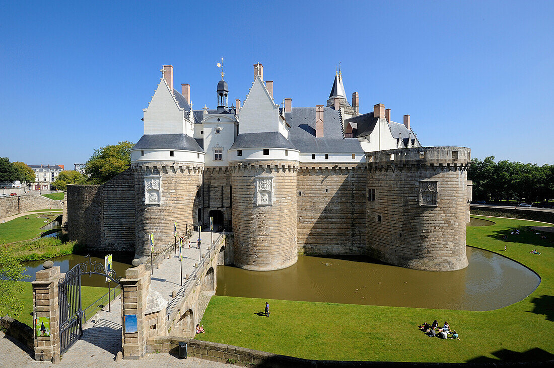 France, Loire Atlantique, Nantes, European Green Capital 2013, the Chateau des Ducs de Bretagne (Dukes of Brittany Castle), the moats converted into open space