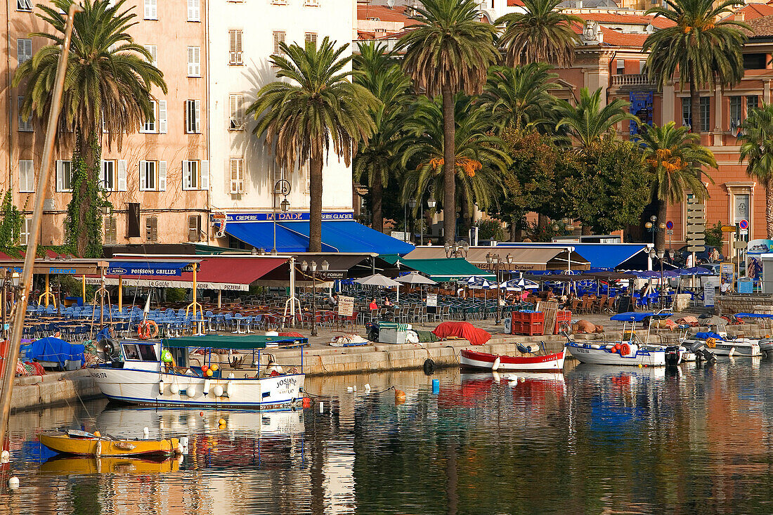 France, Corse du Sud, Ajaccio, Quai de the citadel, fishing harbour of Tino Rossi