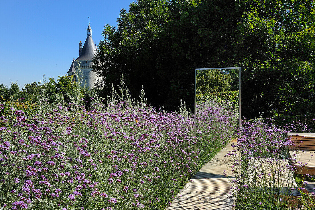 France, Loir et Cher, Loire Valley, listed as World Heritage by UNESCO, Chaumont sur Loire castle, International Festival of the Chaumont gardens, installation Five for one