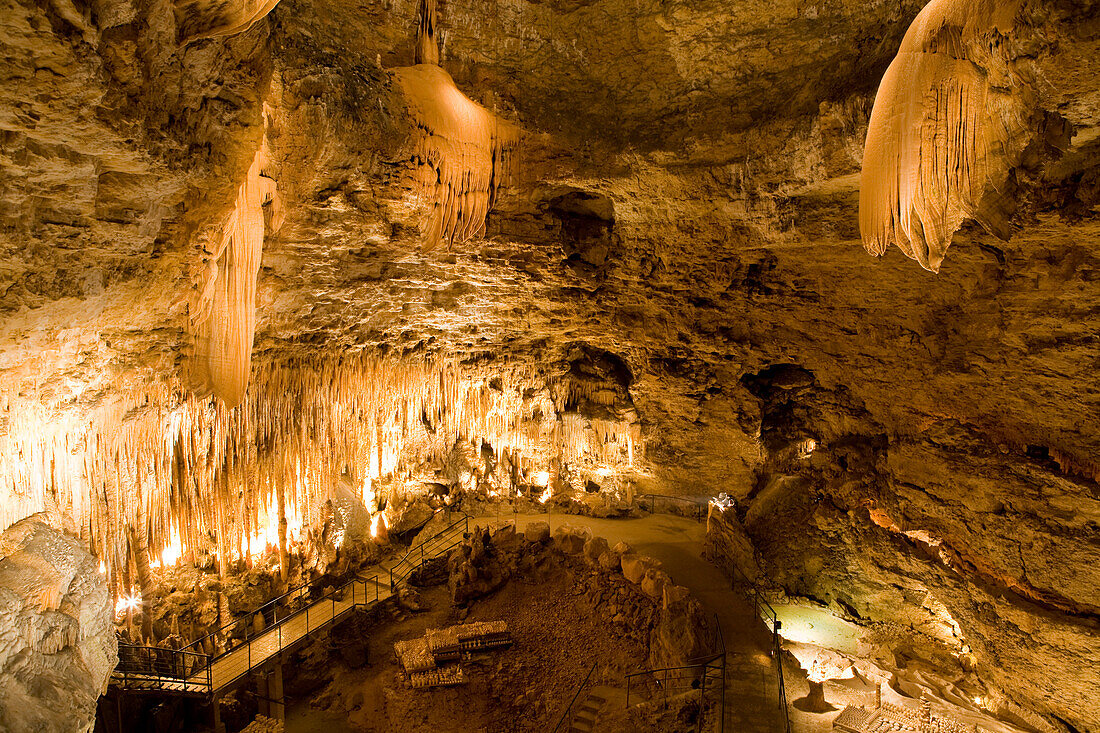 France, Dordogne, Perigord Noir, Vezere Valley, prehistoric site and decorated cave listed as World Heritage by UNESCO, Le Bugue, Gouffre de Proumeyssac