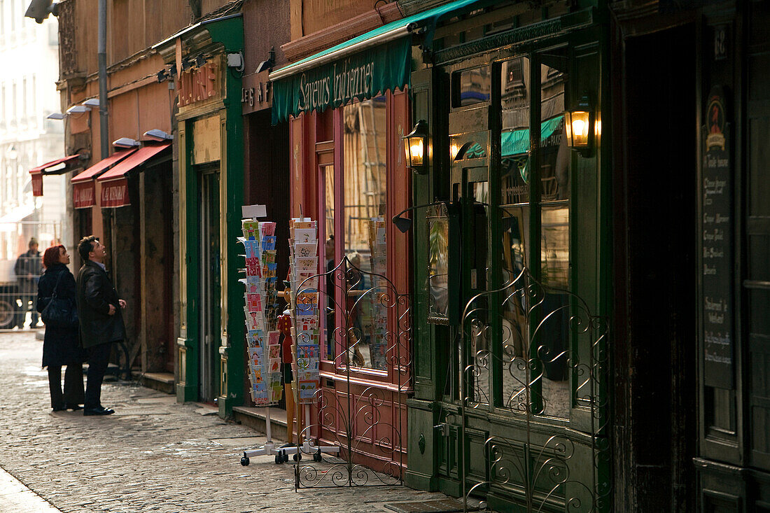 France, Rhone, Lyon, historical site listed as World Heritage by UNESCO, old town, Rue Saint Jean