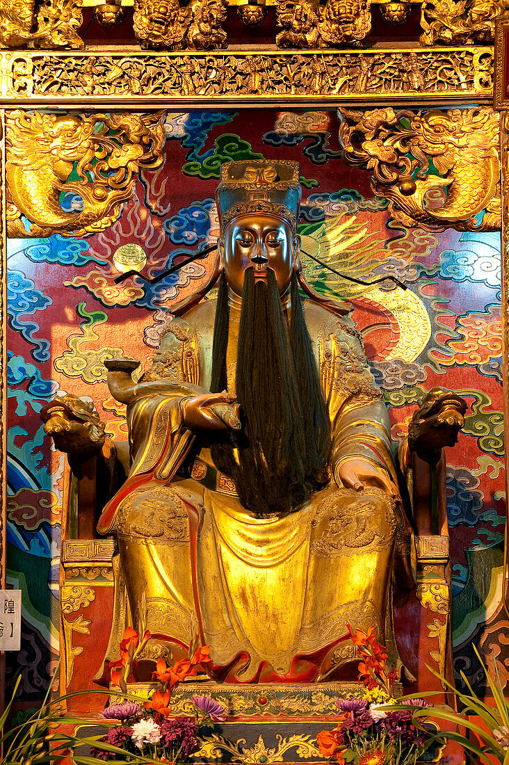 Taiwan, Nantou District, Sun Moon Lake Region, Confucius Temple (Wenwu Temple), statue