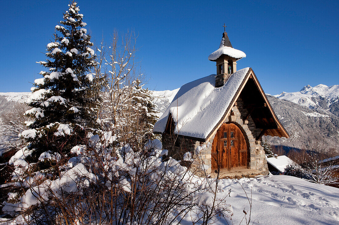 France, Savoie, Tarentaise, Massif de la Vanoise, Courchevel 1550, Chapelle du Cure d'Ars (Ars Priest's Chapel)