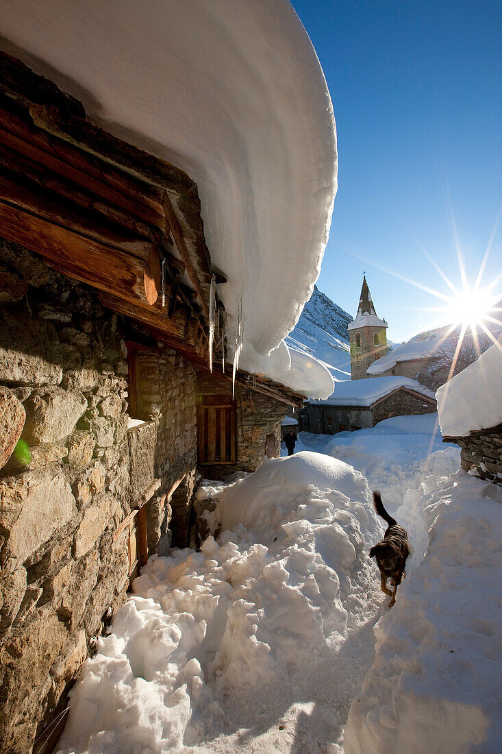 France, Savoie, Vanoise National Park, Bonneval sur Arc, labelled Les Plus Beaux Villages de France (The Most Beautiful Villages of France), the highest village of Haute Maurienne (1850 m)