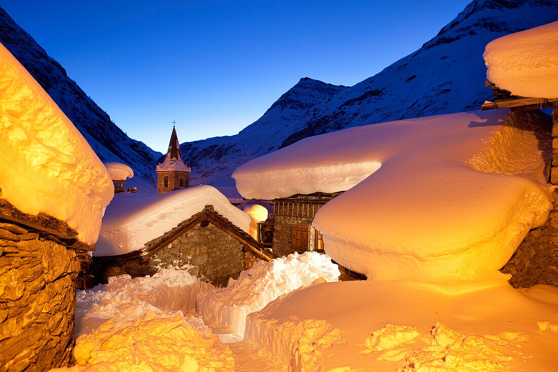 France, Savoie, Vanoise National Park, Bonneval sur Arc, labelled Les Plus Beaux Villages de France (The Most Beautiful Villages of France), the highest village of Haute Maurienne (1850 m)