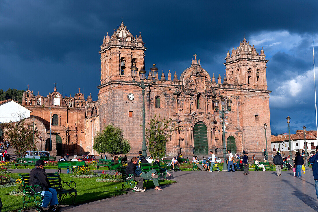 Peru, Cuzco Province, Cuzco, listed as World Heritage by UNESCO, Plaza de Armas, Our Lady of the Assumption Cathedral of Colonial Baroque style built in the 16th century