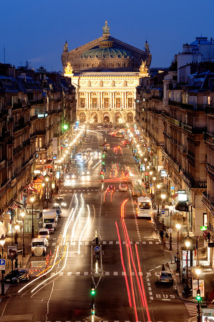 France, Paris, Garnier opera-house and Opera avenue
