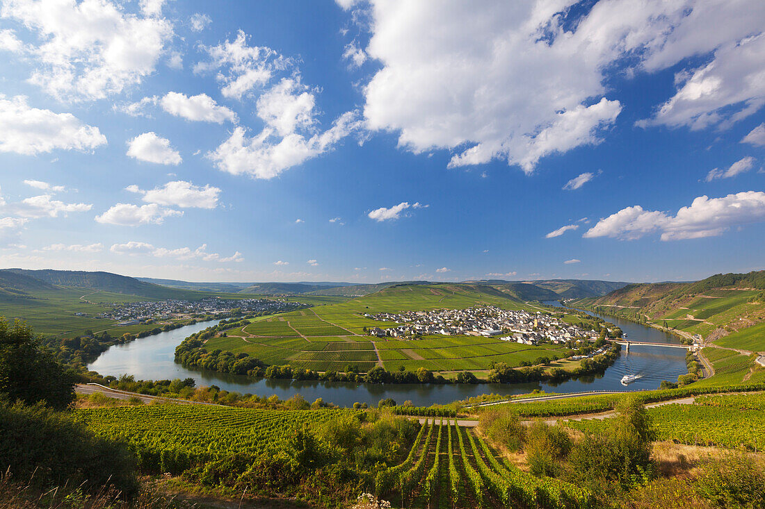 Moselschleife bei Trittenheim, Mosel, Rheinland-Pfalz, Deutschland