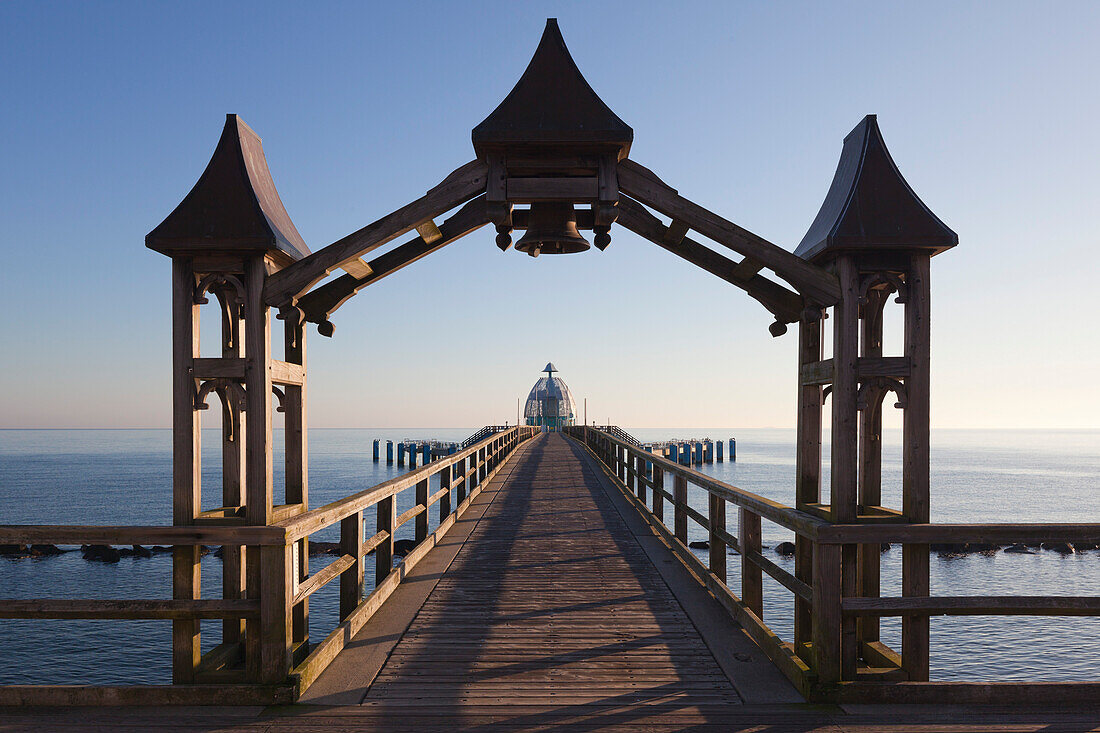 Diving bell on the pier at Sellin, Ruegen, Baltic Sea, Mecklenburg-West Pomerania, Germany
