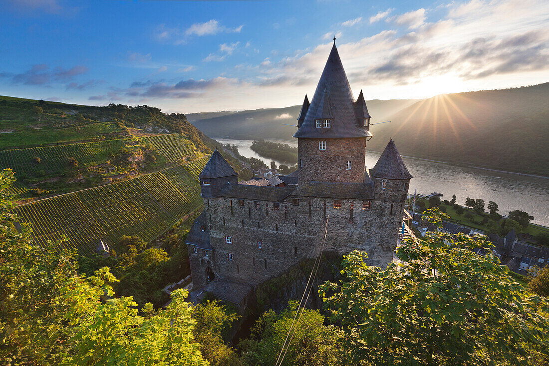Stahleck castle, Bacharach, Rhine river, Rhineland-Palatinate, Germany