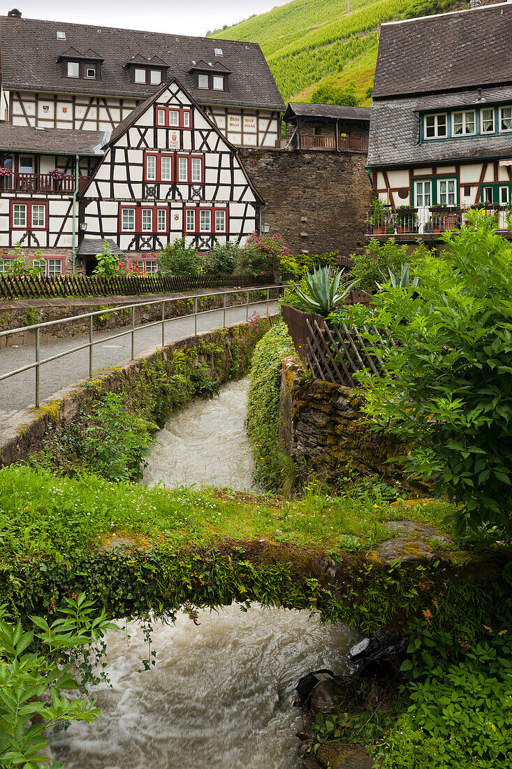 Muenzbach rivulet, guesthouse Im Malerwinkel, Bacharach, Rhine river, Rhineland-Palatinate, Germany