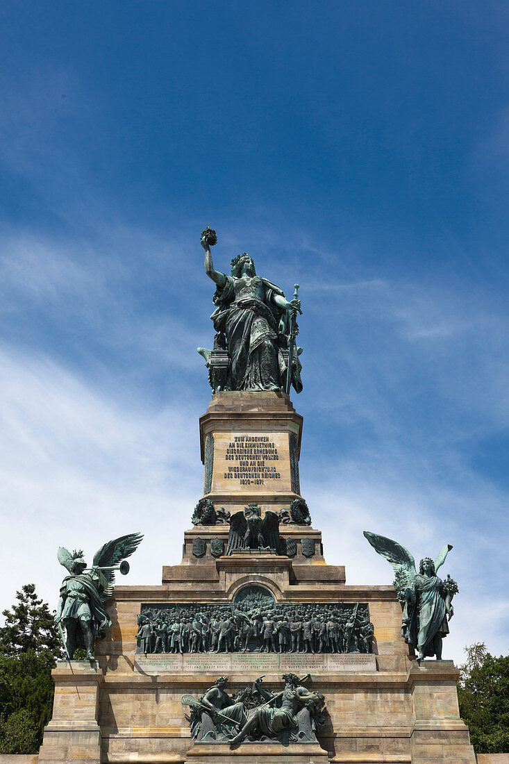 Niederwald memorial, near Ruedesheim, Rhine river, Hesse, Germany