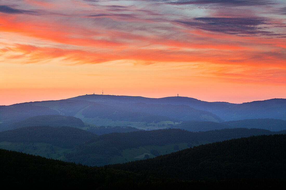 View from Belchen to Feldberg, Black Forest, Baden-Wuerttemberg, Germany