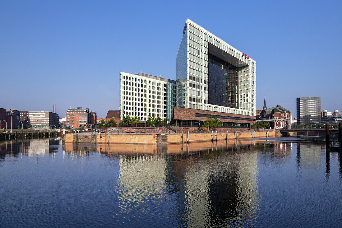 SPIEGEL-Verlagsgebäude an der Ericusspitze in der Hamburger Hafencity, Hansestadt Hamburg, Norddeutschland, Deutschland, Europa