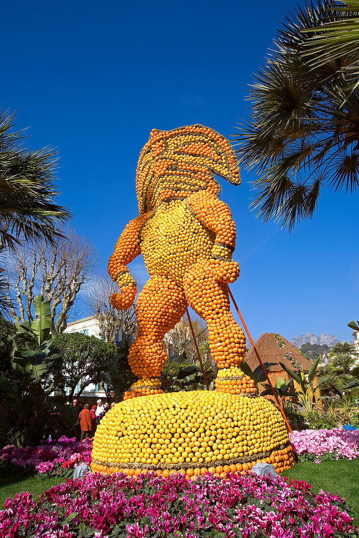 France, Alpes Maritimes, Menton, Bioves Garden, the Fete du Citron (Lemon Festival), the islands of the world