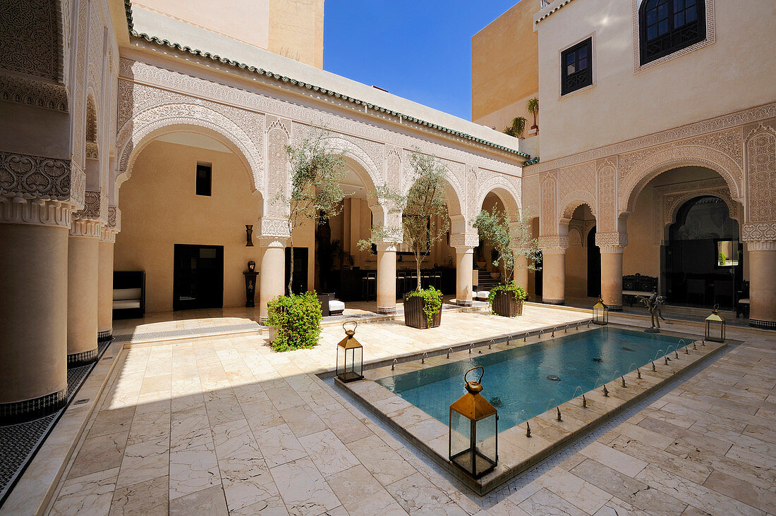 Morocco, Middle Atlas, Fez, Imperial City, Fez El Bali, medina listed as World Heritage by UNESCO, Riad Fes luxury hotel