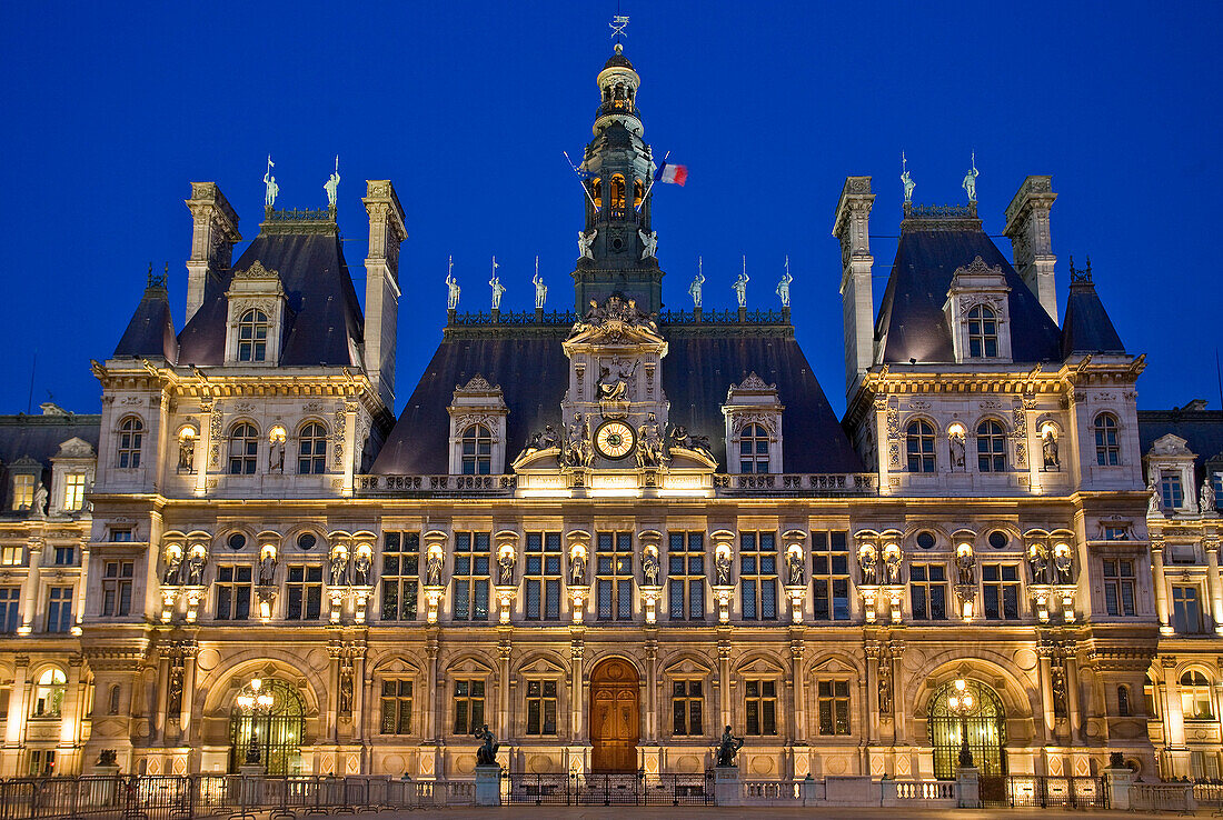 France, Paris, area listed as World Heritage by UNESCO, Hotel de Ville (City Hall)