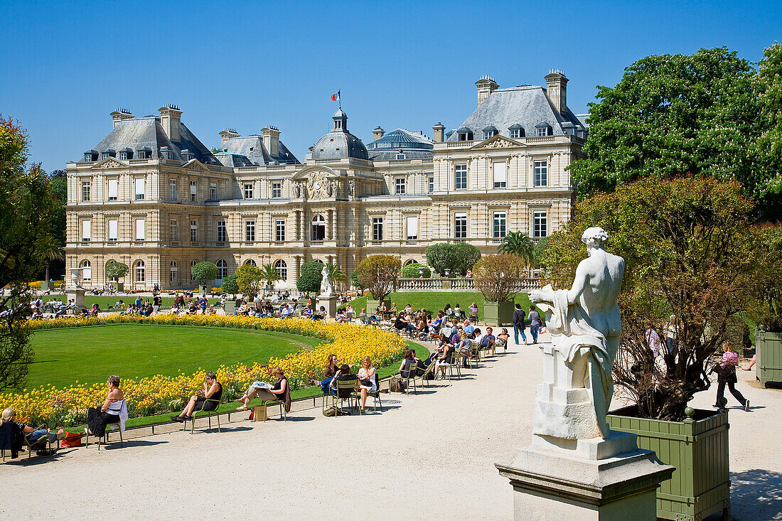 Frankreich, Paris, Jardin du Luxemburg, Luxemburg-Palast (der Französisch Senat)