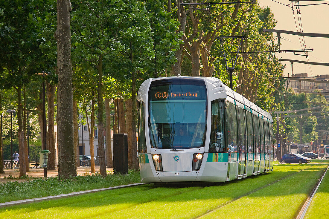 France, Paris, tram between the Porte d'Italie and Porte d'Ivry