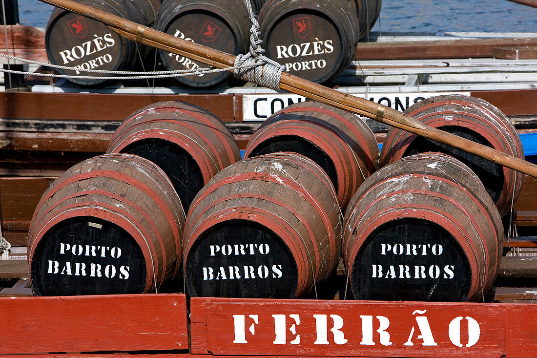 Portugal, Region Norte, Porto, Rio Douro, Rabelo Boot für die Flussschifffahrt von Porto Wein verwendet