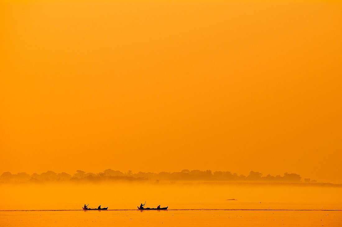 Myanmar (Burma), Mandalay Division, boat on Irrawaddy River (Ayerwaddy or Ayeryawaddy)