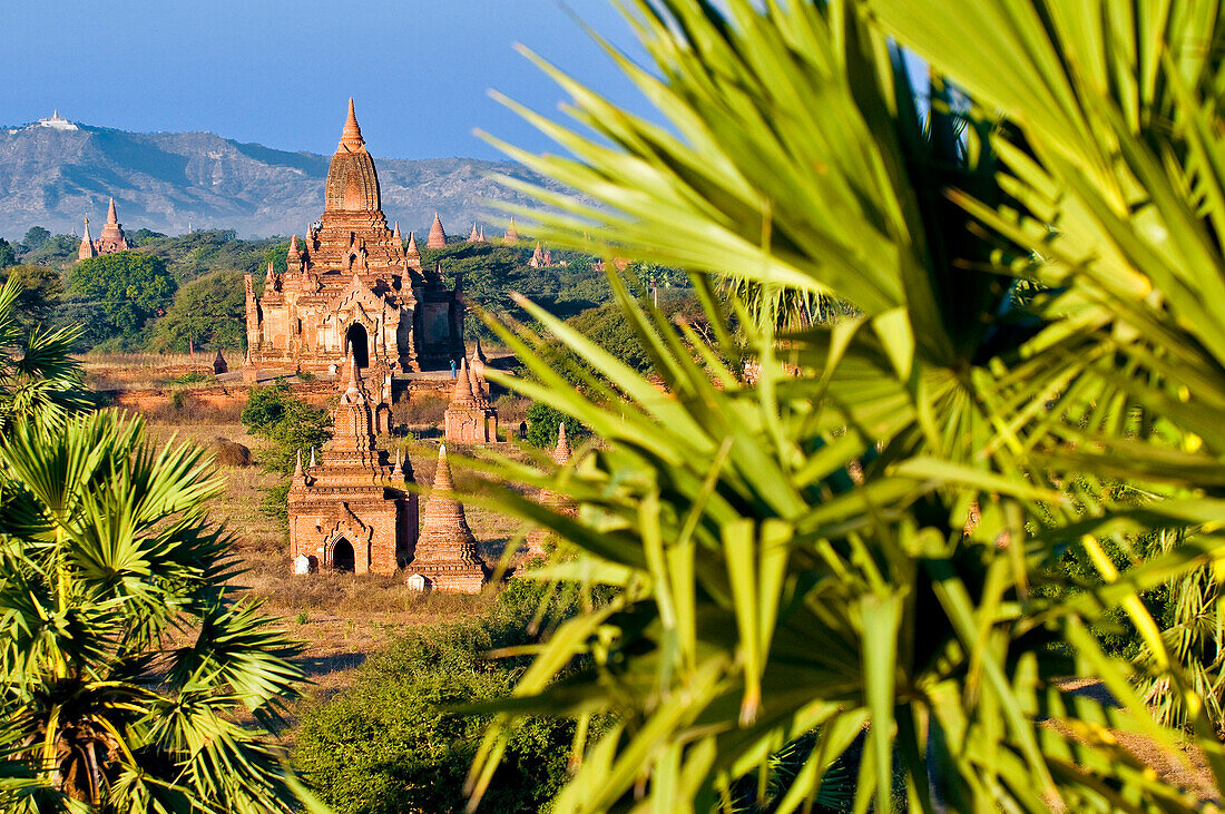 Myanmar (Birma), Mandalay, Bagan (Heide), Old Bagan, archäologische Stätte mit Hunderten von Pagoden und zwischen dem 10. und 13. Jahrhundert (Luftbild) gebaut Stupas