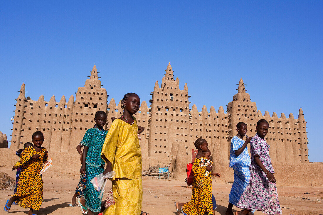 Mali, Mopti Region, Djenné, als Weltkulturerbe der UNESCO, Moschee