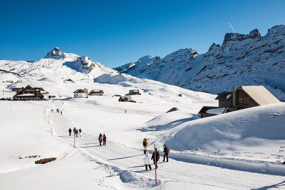 snowy winter landscape, Melchsee-Frutt, Canton of Obwalden, Switzerland