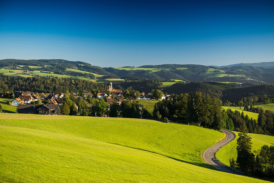 panoramic view, St Maergen, Black Forest, Baden-Wuerttemberg, Germany